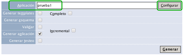 Ingreso a la configuración de una aplicación